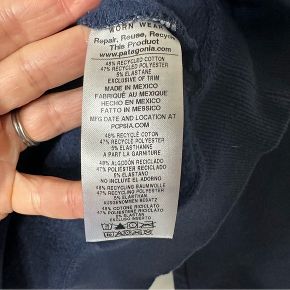 Patagonia Fitz Roy Icon Uprisal‎ Crew Sweatshirt Men's Medium Navy Blue Pullover - Picture 5 of 7